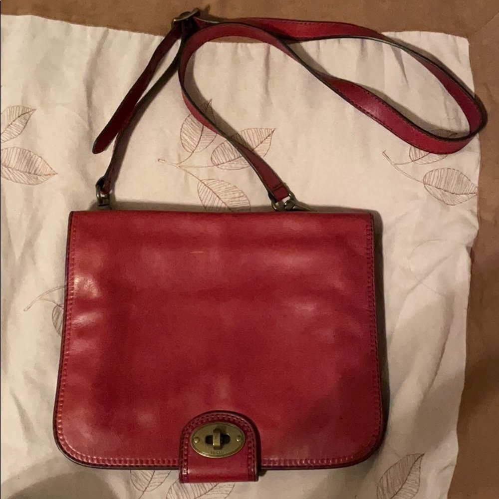 Fossil leather crossbody bag